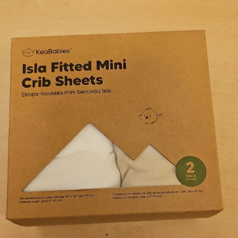 KeaBabies Isla Fitted Mini Crib Sheets - White